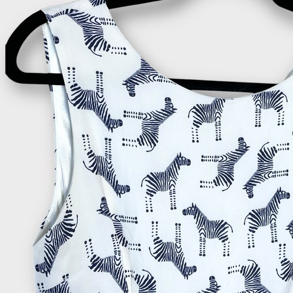 L.A. SOUL white & navy zebra novelty print sleeveless dress size small - Picture 3 of 7